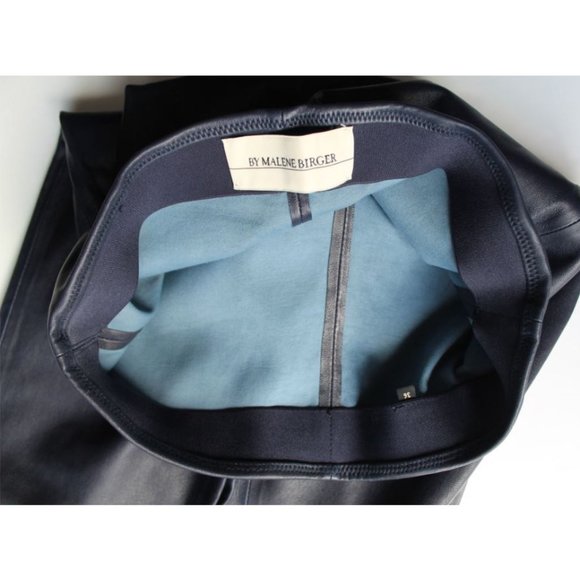 Malene Birger Elenasoo Leather Leggings Trousers Size 36 Blue Velvet - Picture 9 of 9